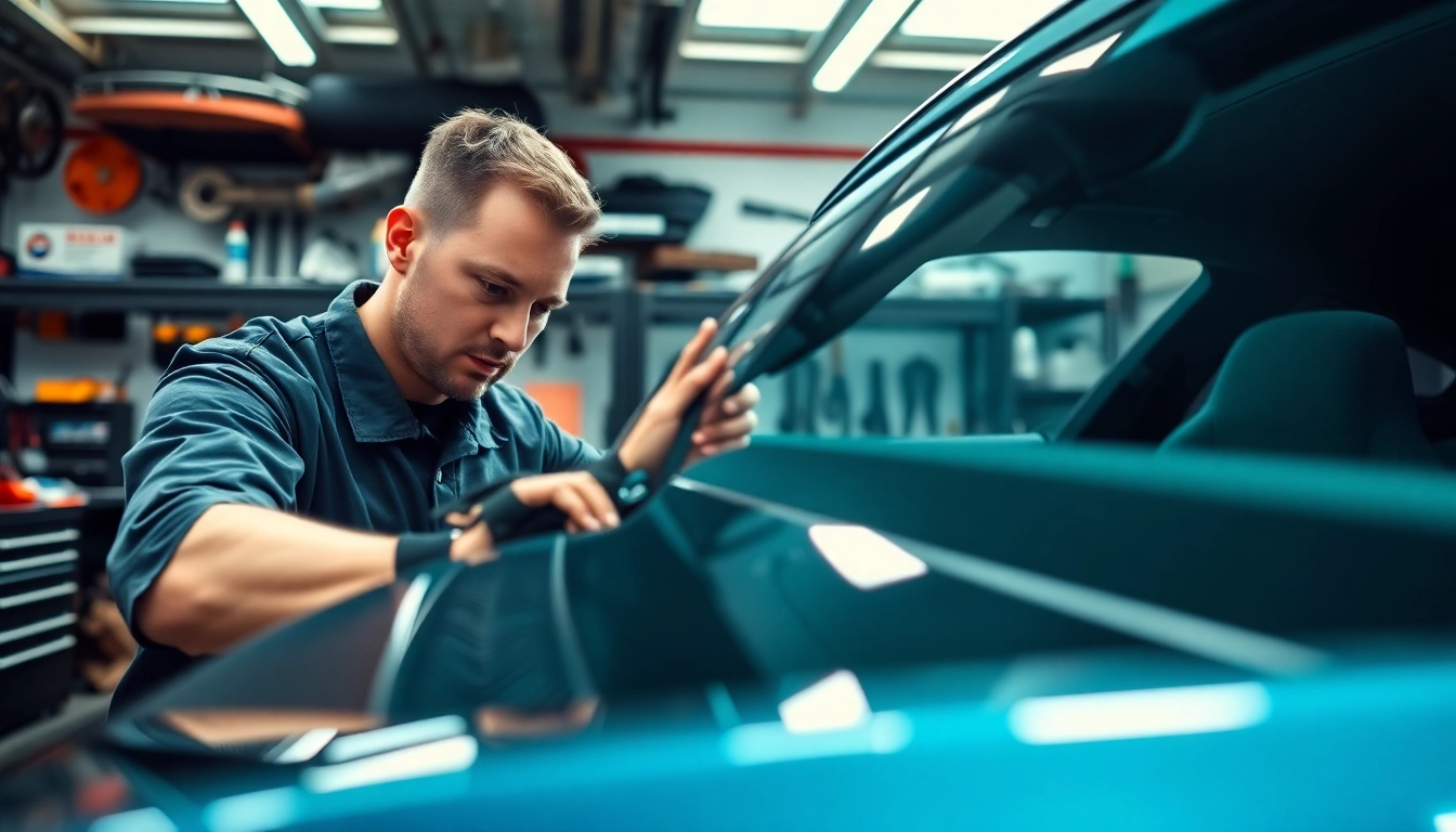 BMW Nachrüstung durch professionelle Fahrzeugtechnik im modernen Garagenumfeld.