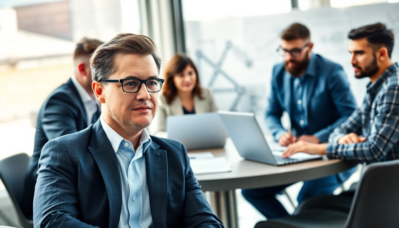 Headhunter Ingenieure in einem modernen Büro beim professionellen Austausch.