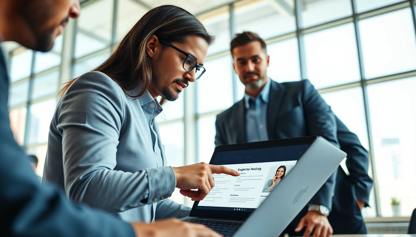 Headhunter Ingenieure berät in einem modernen Büro über Ingenieurtalente.