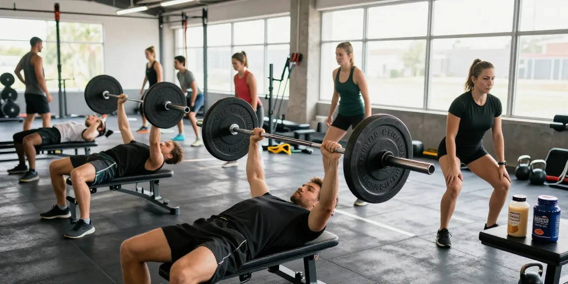 Dynamic gym setting with athletes showcasing Unique Pharma Steroids training techniques and healthy lifestyles.