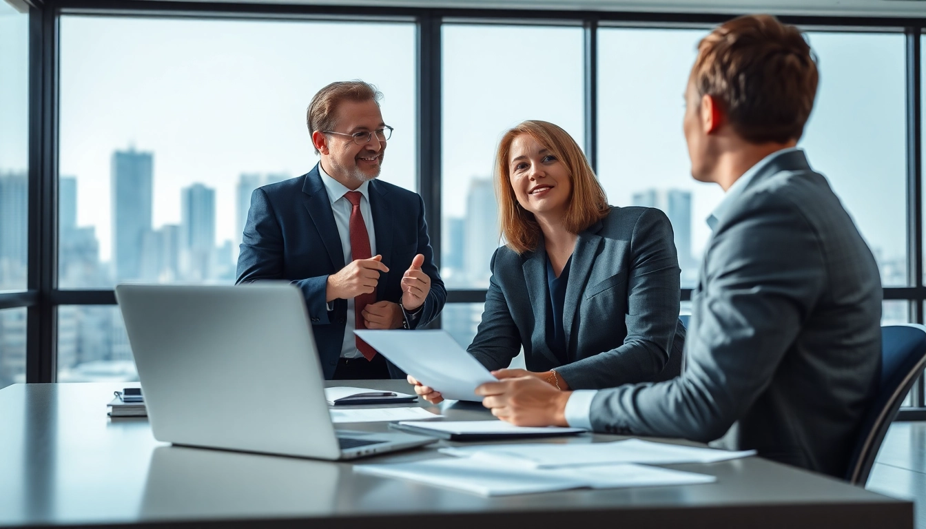 Headhunter Schweiz berät Kandidaten in einem modernen Büro.