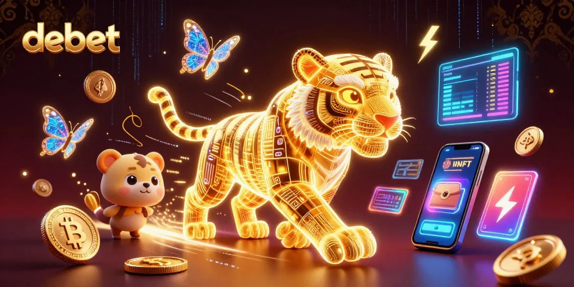 Engage in thrilling gameplay at debet with a vibrant 3D casino scene featuring a golden tiger.